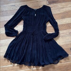 J crew cupro black dress long sleeves black size small nwt